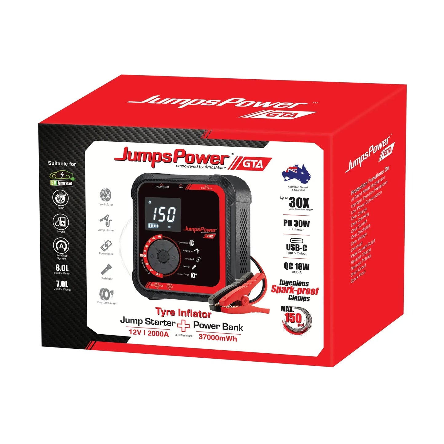 JumpsPower GTA Powerbank Jump Starter Tyre Inflator