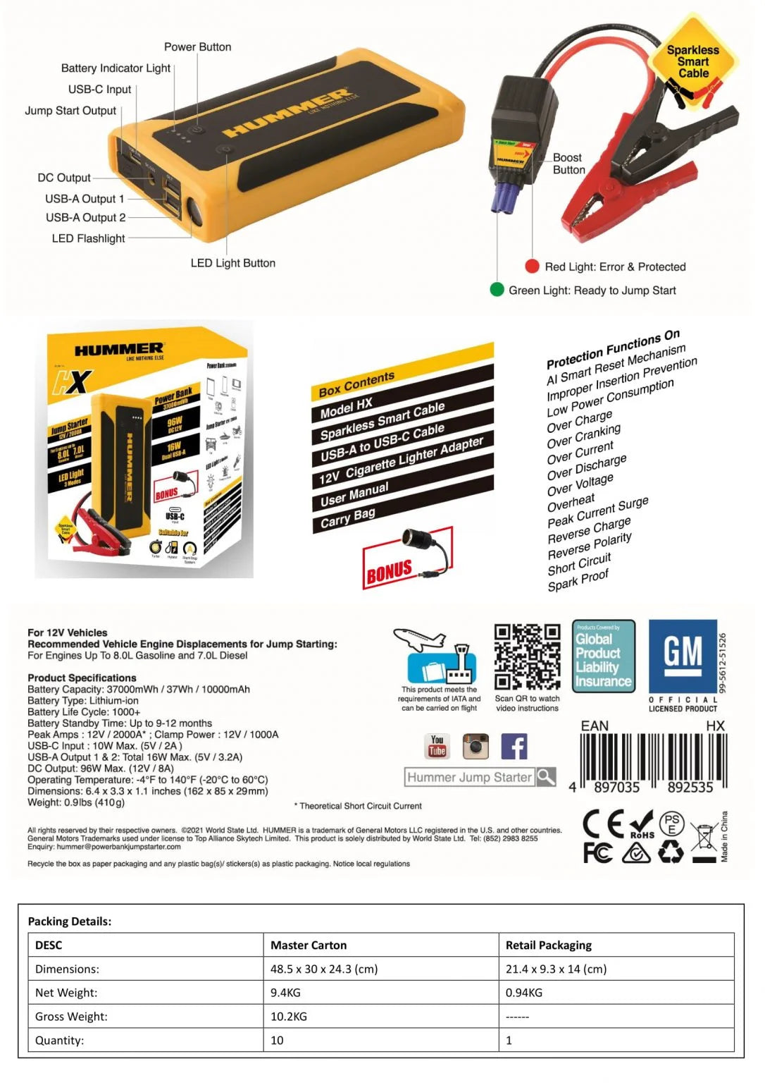 APE AUST HX Jump Starter 12V 2000A