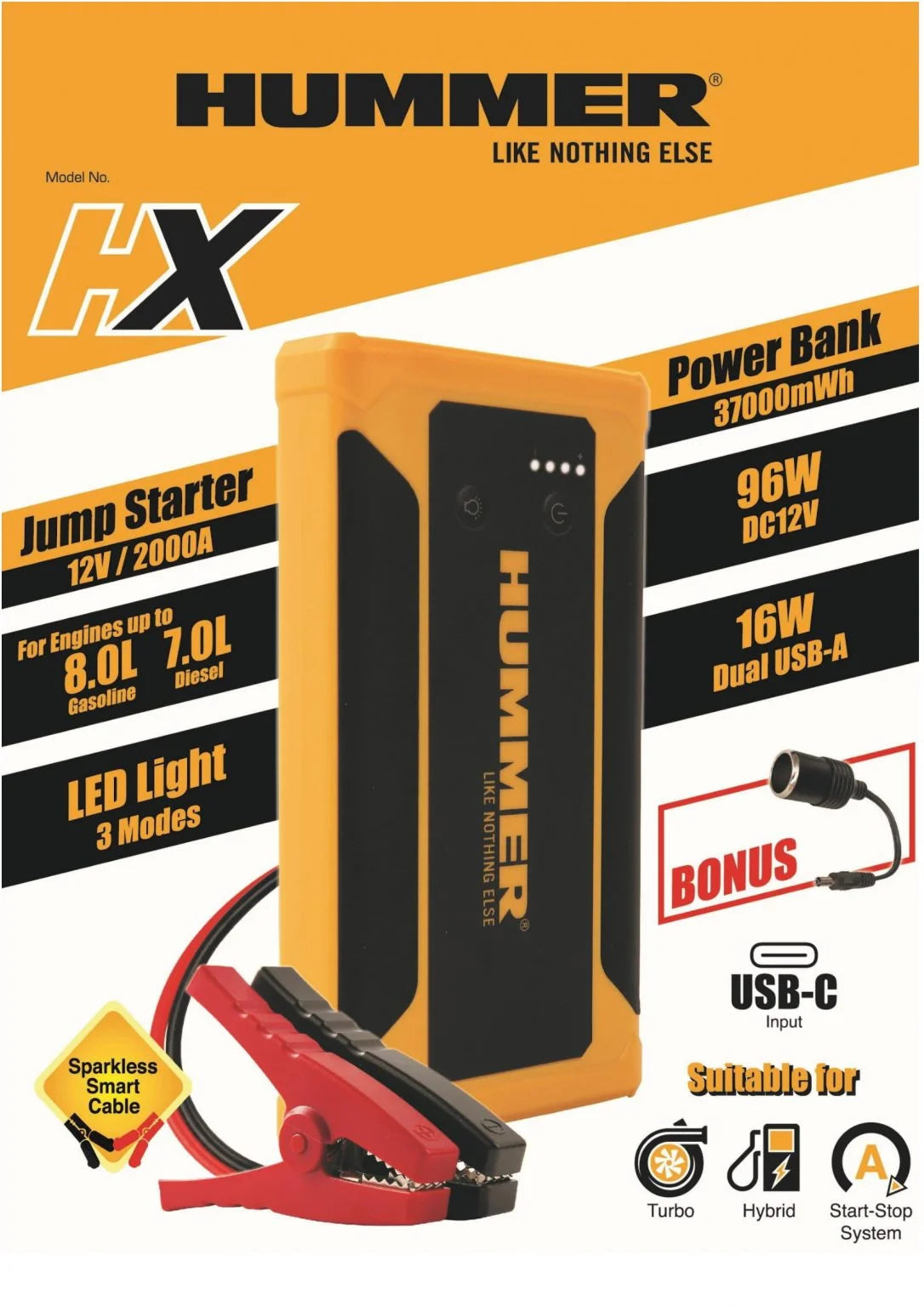 Hummer HX 2000A Powerbank Jump Starter