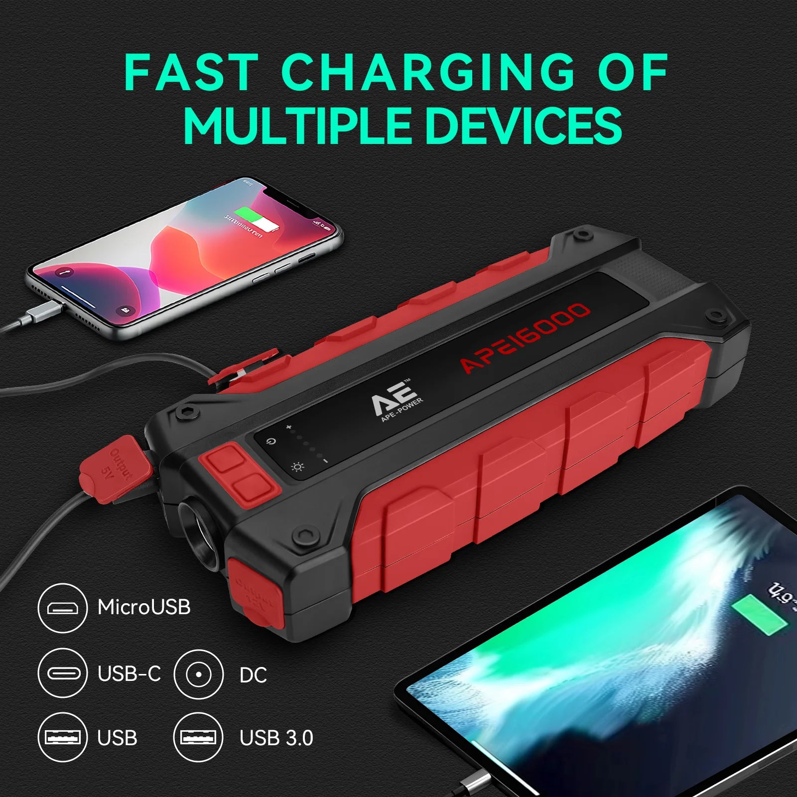 APE16000 12V Car Jump Starter Aust