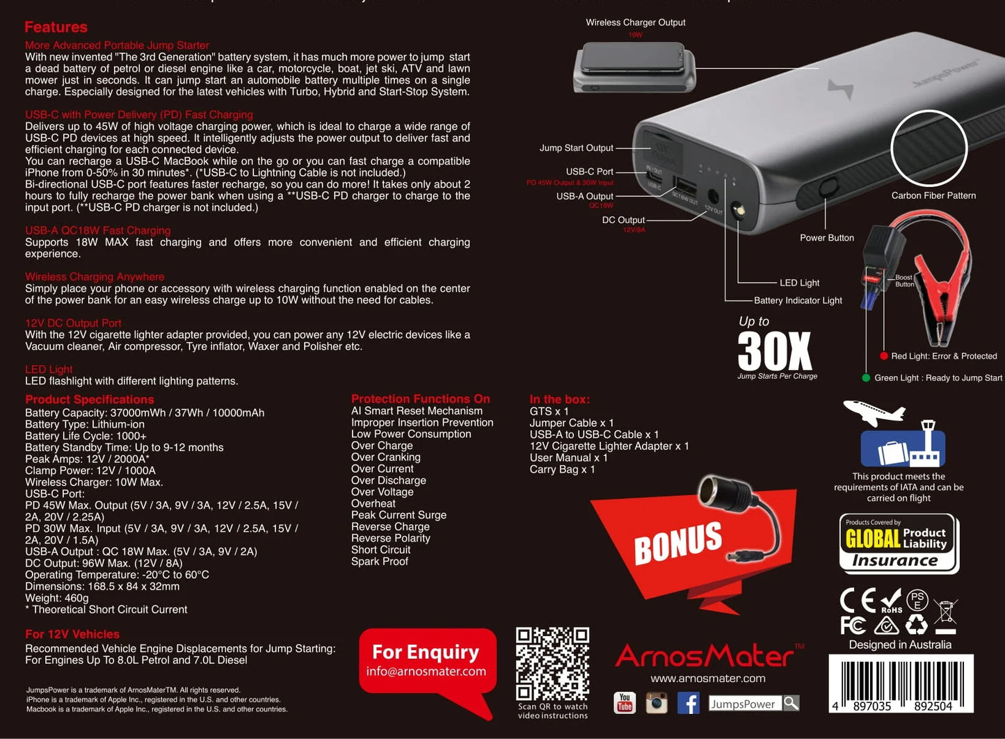 APE GTS portable car jump starter