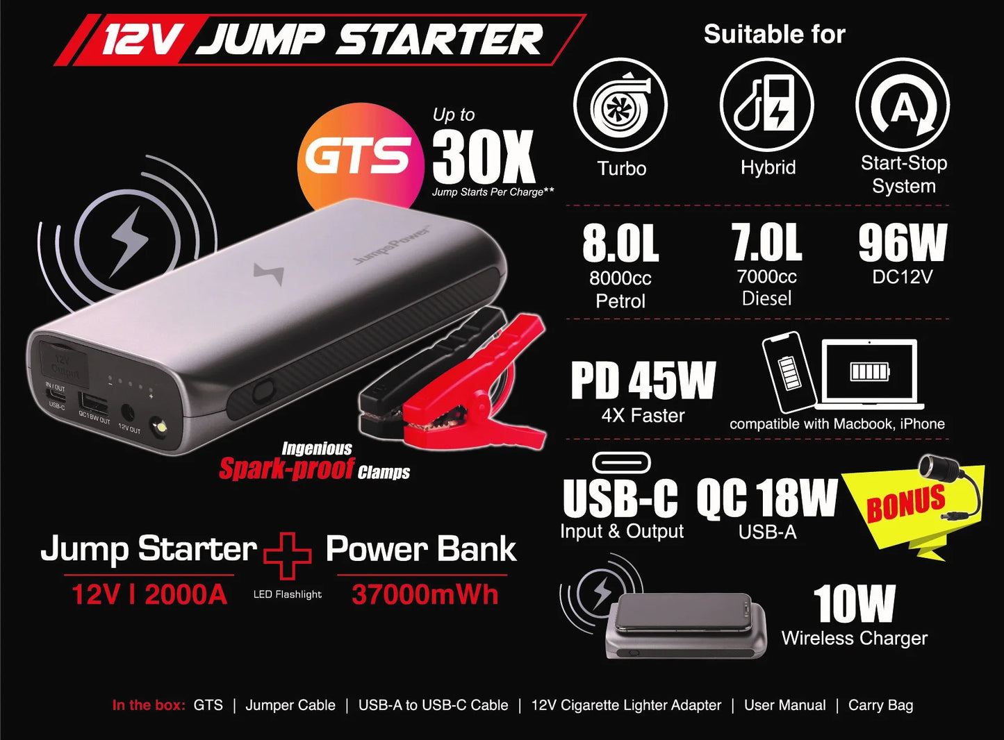 APE GTS car battery jump starter